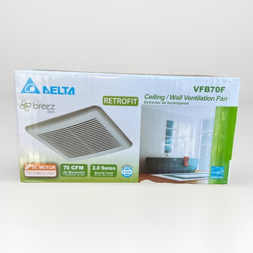 Delta‎ Breeze Slim Retrofit Ceiling Wall Ventilation Fan VFB70F New